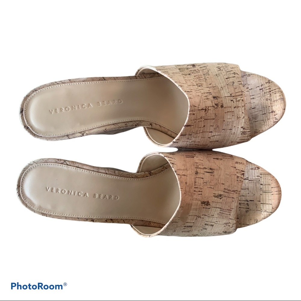 Veronica Beard Dali Cork Platform Wedge Mules - Picture 13 of 16